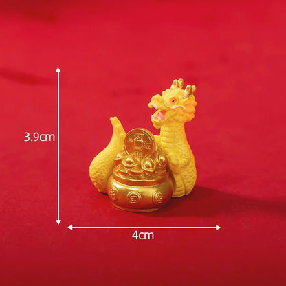 Gold and Money Mini Dragon Ornament — Year of the Dragon 2024 Decor