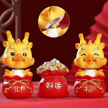 WEALTHY Dragon Ornament — Year of the Dragon 2024 Decor