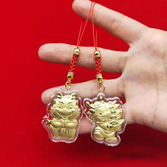 Gold and Money Mini Dragon Key Chain — Year of the Dragon 2024