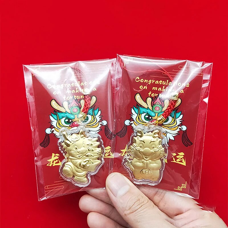 Gold and Money Mini Dragon Key Chain — Year of the Dragon 2024