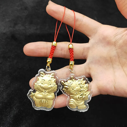 Gold and Money Mini Dragon Key Chain — Year of the Dragon 2024