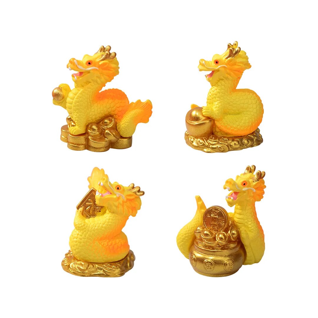 Gold and Money Mini Dragon Ornament — Year of the Dragon 2024 Decor