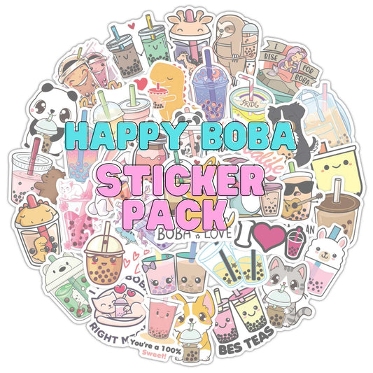 Bubble Tea Waterproof Stickers - 47 Piece Pack