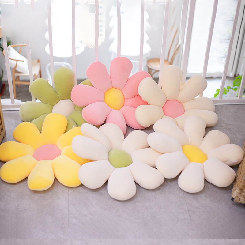 Colorful Daisy Flower Plush Pillow