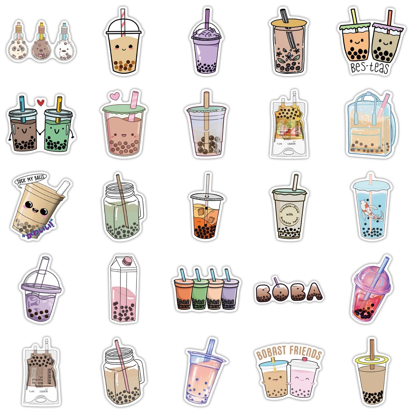 Boba Lover Sticker Set — 50 Piece