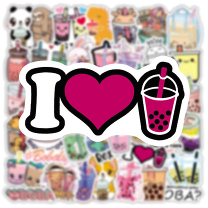 Bubble Tea Waterproof Stickers - 47 Piece Pack