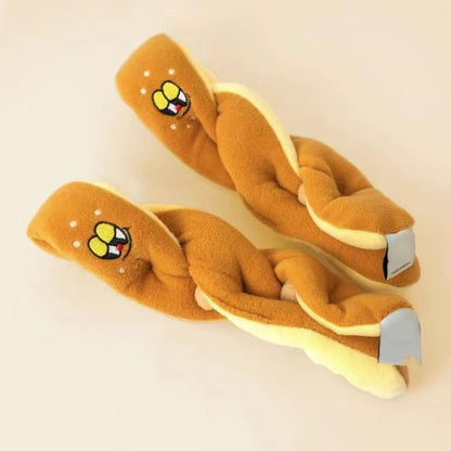 Interactive Food Croissant Chew Toys for Pets with Squeaker