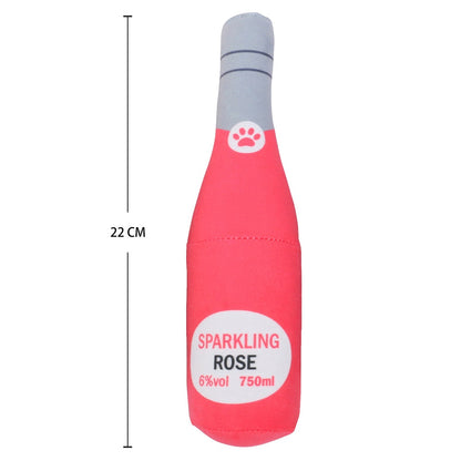 Beer Champagne Alcohol Bottle Shape Toys for Pets with Squeaker