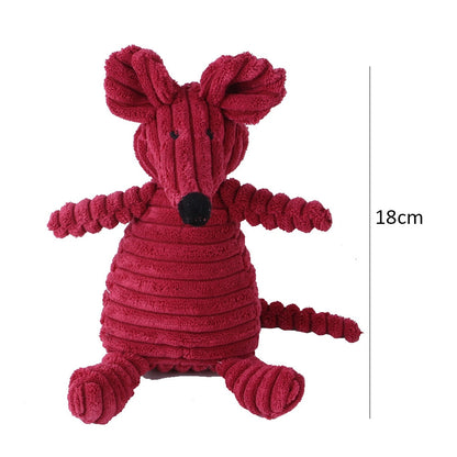 Corduroy Chewy Animal Toys for Pets with Squeaker