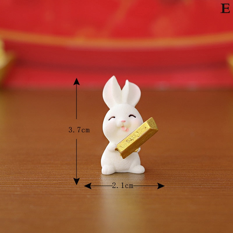 Gold and Money Mini Bunny Ornament — Year of the Rabbit 2023 Decor