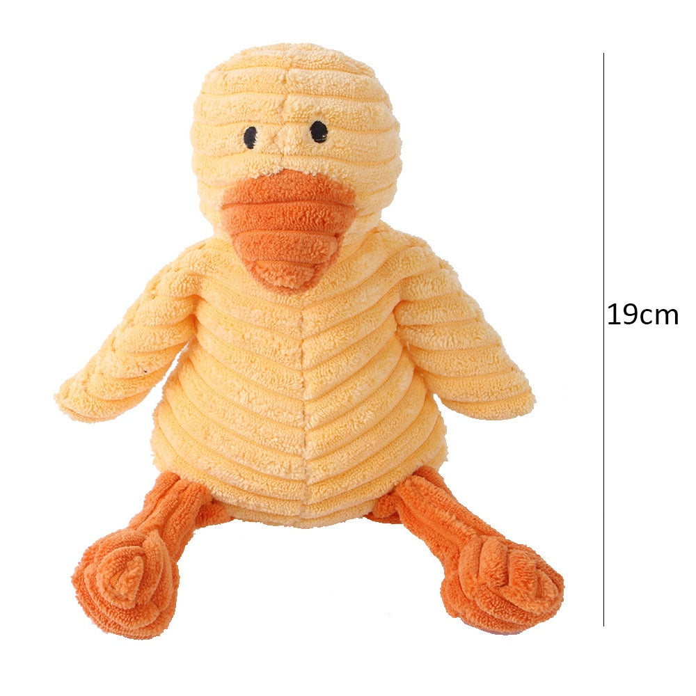 Corduroy Chewy Animal Toys for Pets with Squeaker