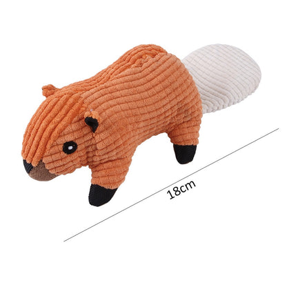 Corduroy Chewy Animal Toys for Pets with Squeaker