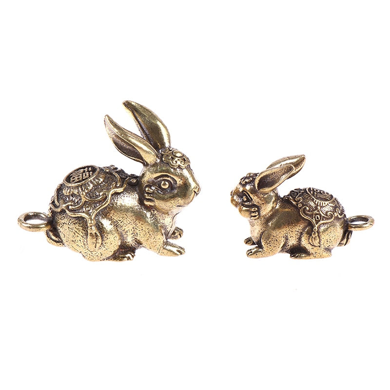 LUCKY GOLD COPPER RABBIT PENDANT ORNAMENT