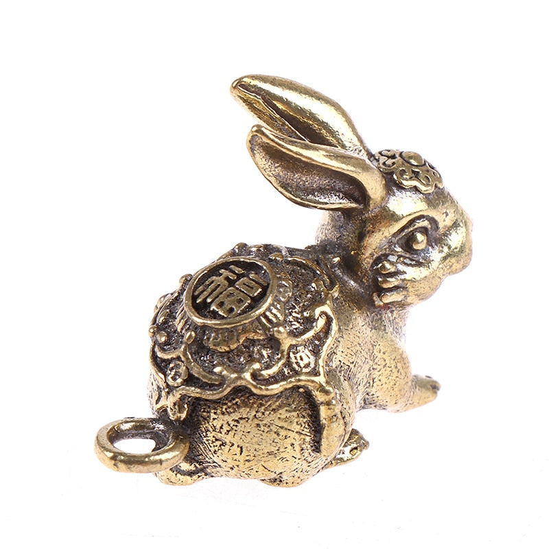 LUCKY GOLD COPPER RABBIT PENDANT ORNAMENT