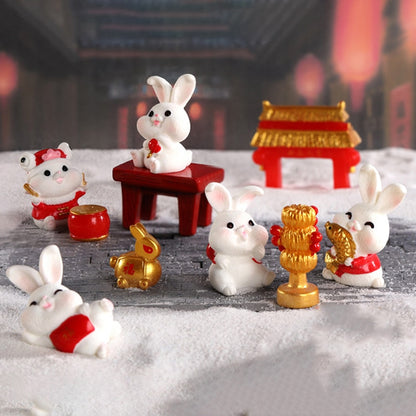 Forever Joyful Miniature Bunny Ornament — Year of the Rabbit 2023 Decor