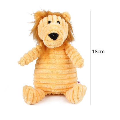 Corduroy Chewy Animal Toys for Pets with Squeaker