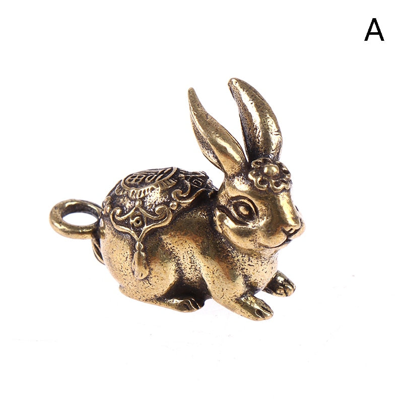 LUCKY GOLD COPPER RABBIT PENDANT ORNAMENT