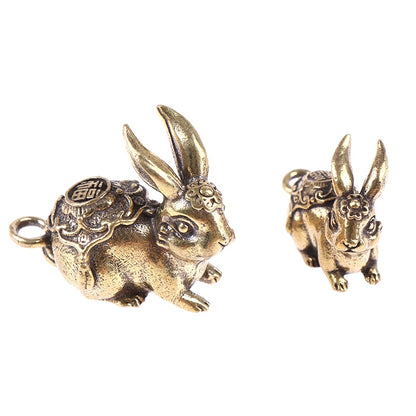 LUCKY GOLD COPPER RABBIT PENDANT ORNAMENT