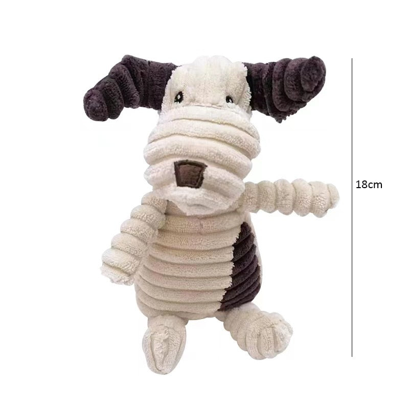 Corduroy Chewy Animal Toys for Pets with Squeaker