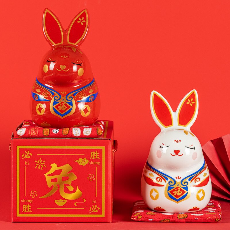 Flourishing Wealth Bunny Ornament Decor — Year of the Rabbit