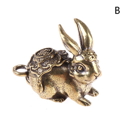 LUCKY GOLD COPPER RABBIT PENDANT ORNAMENT