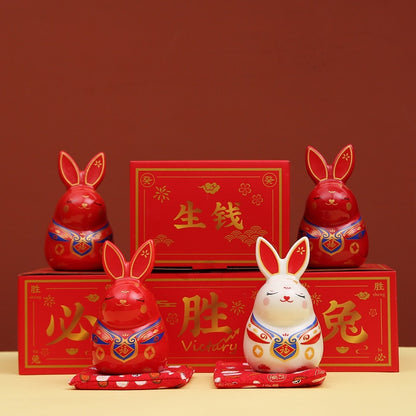 Flourishing Wealth Bunny Ornament Decor — Year of the Rabbit