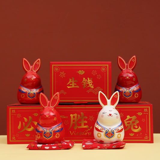 Flourishing Wealth Bunny Ornament Decor — Year of the Rabbit