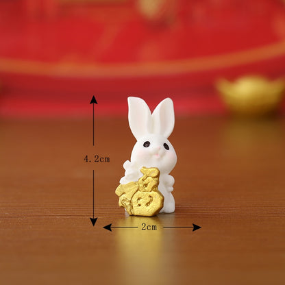 Gold and Money Mini Bunny Ornament — Year of the Rabbit 2023 Decor