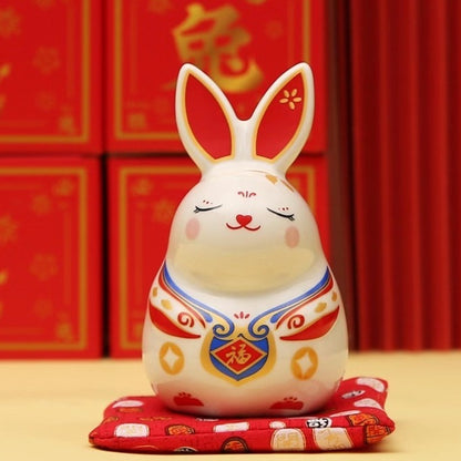 Flourishing Wealth Bunny Ornament Decor — Year of the Rabbit