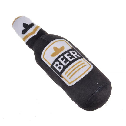 Beer Champagne Alcohol Bottle Shape Toys for Pets with Squeaker