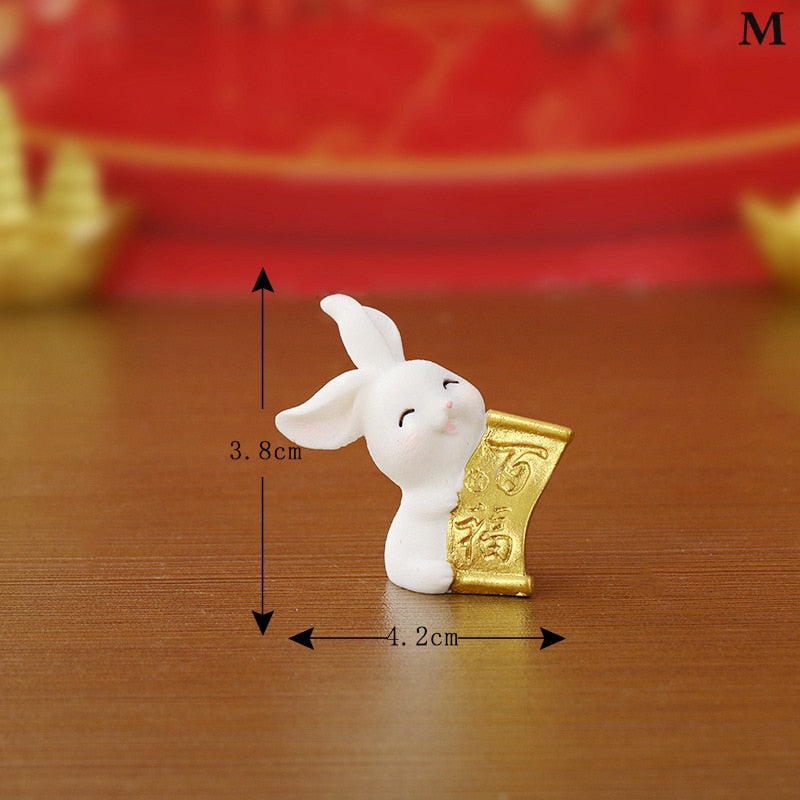 Gold and Money Mini Bunny Ornament — Year of the Rabbit 2023 Decor