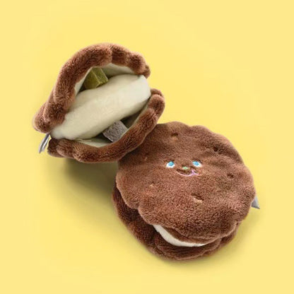 Interactive Food Croissant Chew Toys for Pets with Squeaker