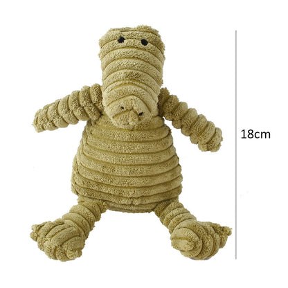 Corduroy Chewy Animal Toys for Pets with Squeaker