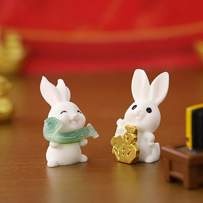 Gold and Money Mini Bunny Ornament — Year of the Rabbit 2023 Decor